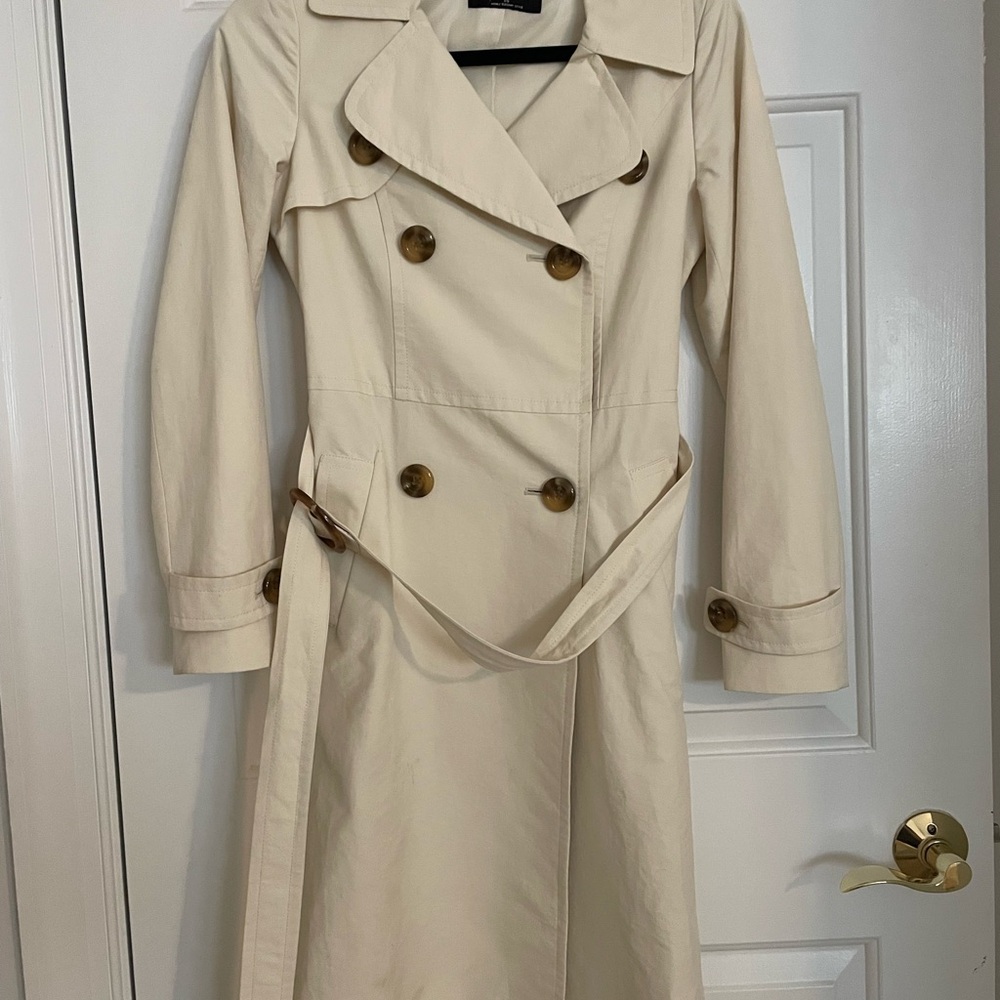 Classic Beige Double-Breasted Trench Coat